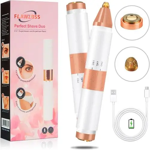 2 in 1 Rechargeable flawless duo perfect  shaver for facebodyeyebrows hair removal – Buy Online in Kenya